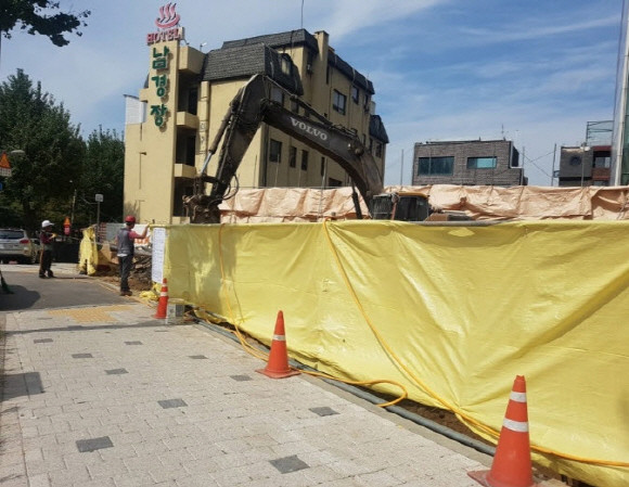 합정역 스퀘어리버뷰 공사현장. ⓒ 이화공영