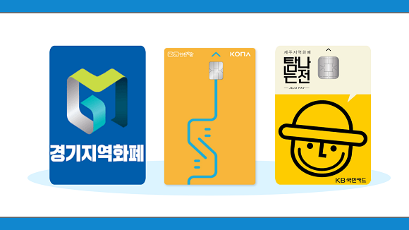 대표적인 카드형 지역화폐 (왼쪽부터 경기지역화폐, 인천e음, 제주 탐나는전). ⓒ 각 지자체 제공·프라임경제 편집