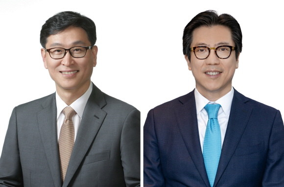 휴젤 한선호 대표집행임원(좌측), 문형진 대표집행임원. © 휴젤
