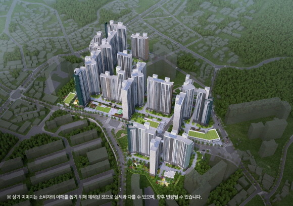 원주 푸르지오 더 센트럴 조감도. Ⓒ 대우건설