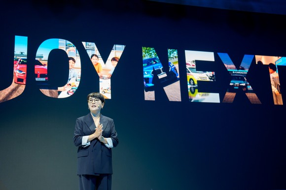 주양예 BMW 코리아 마케팅 총괄 본부장이 발표를 하고 있다. ⓒ BMW 코리아