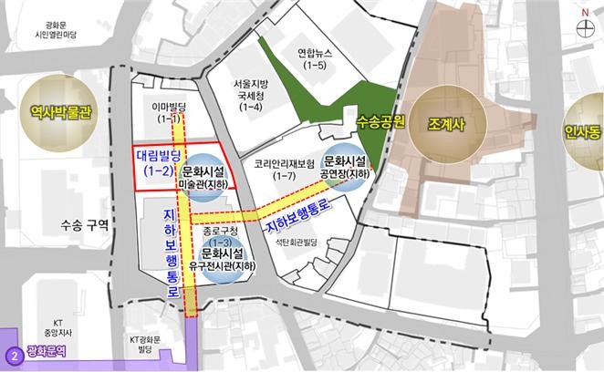 복합문화공간 및 지하보행통로 계획. Ⓒ 서울시