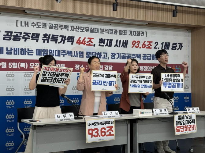 경실련 'LH 수도권 공공주택 자산보유 실태 분석결과 발표' 기자회견. © 연합뉴스