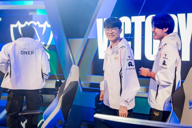 2024 LoL 월드 챔피언십 8강에 합류한 T1. ⓒ 라이엇 게임즈 이스포츠