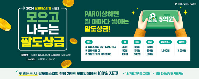 2024 팔도페스티벌 시즌2 이벤트 관련 상세 내용 및 문의는 골프존닷컴 홈페이지를 통해 확인 가능하다. ⓒ 골프존