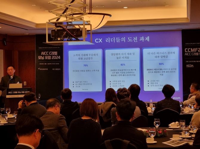 우병수 이사가 포럼에서 발표하고 있다. =김상준 기자