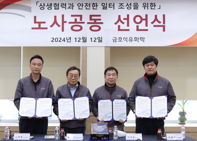 금호석유화학 노사 공동 선언식. ⓒ 금호석유화학