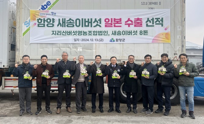함양 지리산 새송이버섯 일본 수출. ⓒ 함양군