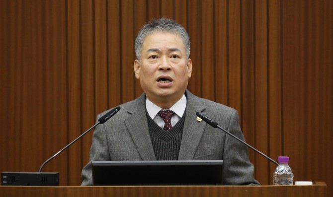 김광운 의원이 16일 제94회 정례회 제5차 본회의에서 5분 발언으로 "시 재정 확보 위한 다양한 방안 제안"을 하고 있다. ⓒ 의회사무국
