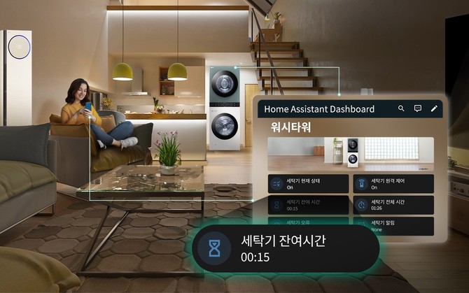 LG 씽큐의 API를 활용해 구현한 스마트홈 연출 이미지. ⓒ LG전자
