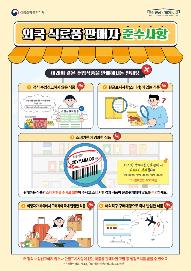 외국식료품 판매자 준수사항 포스터. ⓒ 논산시