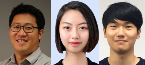 왼쪽부터 로봇및기계전자공학과 장경인 교수, 송수정 석박사통합과정생, 이혁준 석박사통합과정생. ⓒ DGIST