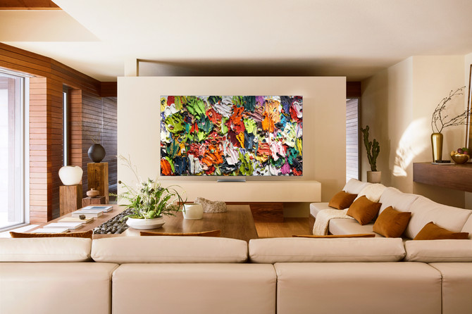 삼성 아트 스토어를 통해 감상할 수 있는 '아트 바젤 홍콩' 출품작 주진스의 'This Triptych is as Gorgeous as the Autumn in a Scented Room' 이미지. ⓒ 삼성전자