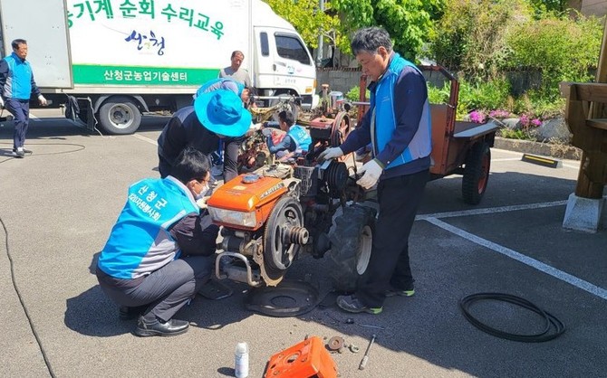 산청군 산불 피해 농업인 농기계 무상임대·수리. ⓒ 산청군