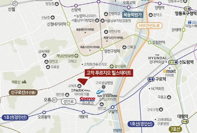 고척 푸르지오 힐스테이트 위치도. Ⓒ 대우건설