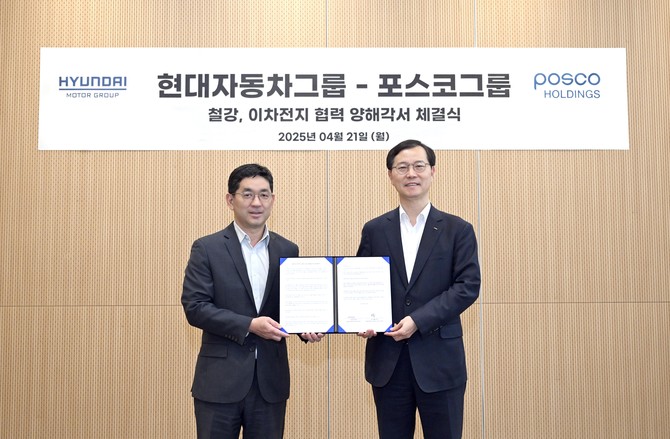 현대차그룹과 포스코그룹이 철강 및 전기차 배터리 핵심소재 등에 대한 업무협약을 체결했다. ⓒ 현대자동차그룹