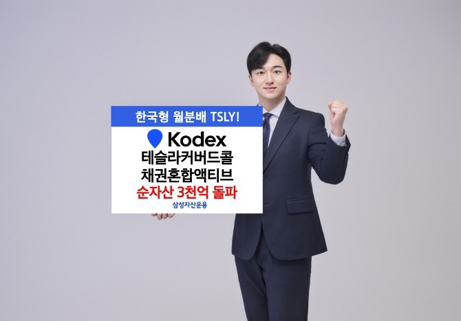 삼성자산운용은 'KODEX 테슬라커버드콜채권혼합액티브'가 순자산 3000억원을 넘어서 3028억원을 기록했다고 30일 밝혔다. ⓒ 삼성자산운용