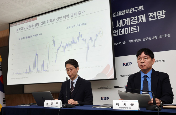 13일 국책연구기관인 대외경제정책연구원(KIEP)이 발표한 '2025년 세계 경제전망 업데이트'에 따르면 올해 세계 경제 성장률은 2.7%에 그칠 전망이다. ⓒ 연합뉴스