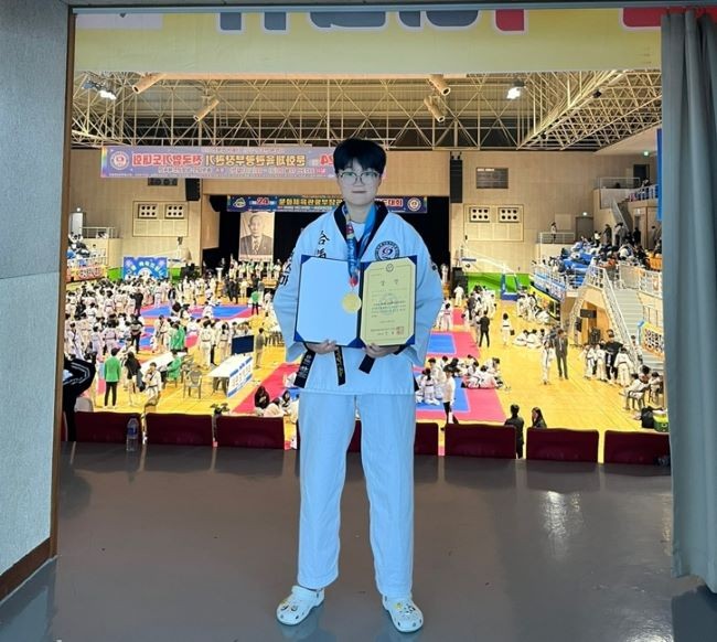 국무총리기 전국합기도대회에서 여자대학 일반부 미들급 1위를 차지한 이선미 학생. ⓒ 선린대학교