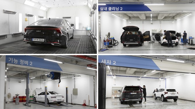 SK렌터카 오토옥션의 프루브 스테이션에 마련된 정비·상품화 공간. ⓒ SK렌터카