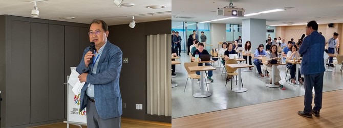 민재석 한국데이터홈쇼핑협회장은 AI와 데이터 기술을 통한 홈쇼핑 혁신을 강조했다. = 김주환 기자