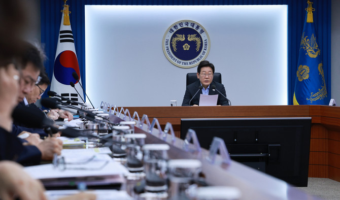 이재명 대통령이 24일 서울 용산 대통령실 청사에서 열린 5차 수석·보좌관 회의에서 발언하고 있다. ⓒ 연합뉴스