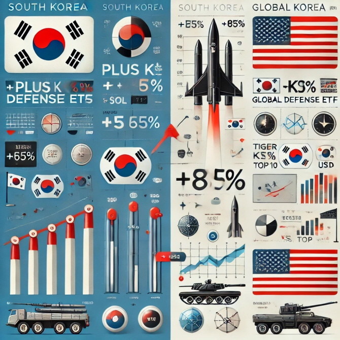 2025년 ETF 시장을 주도한 K-방산 테마가 글로벌 수요 증가에 힘입어 연초 대비 170%가 넘는 높은 수익률을 기록하며 고공행진했다. ⓒ 챗GPT 생성 이미지.