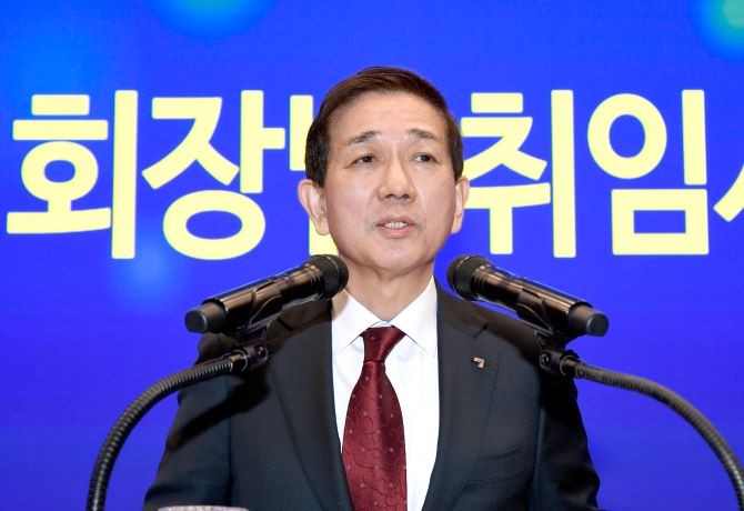 황성엽 제7대 한국금융투자협회장이 2일 취임사를 하고 있다. ⓒ 금융투자협회
