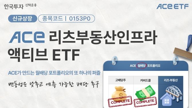 한국투자신탁운용은 오는 20일 ACE 리츠부동산인프라액티브 상장지수펀드(ETF)를 신규 상장한다고 19일 밝혔다. ⓒ 한국투자신탁운용