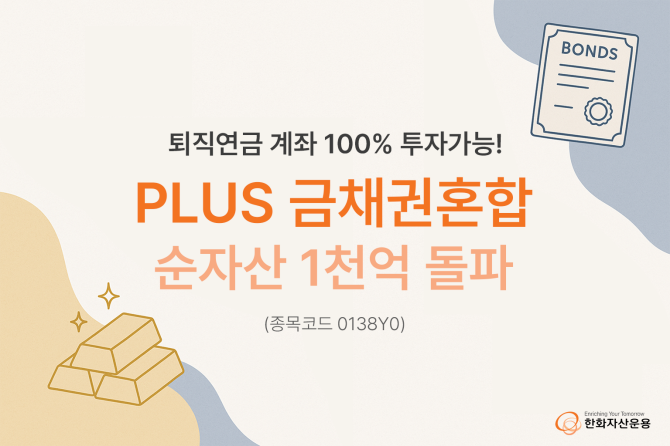 한화자산운용은 PLUS 금채권혼합 ETF가 순자산총액 1042억원을 돌파했다고 밝혔다. ⓒ 한화자산운용