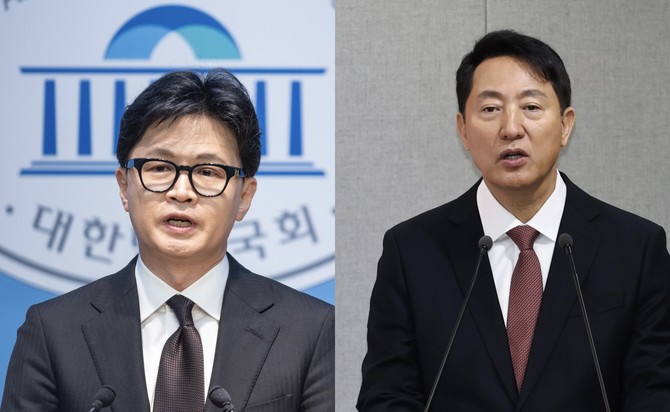 한동훈 전 대표(왼쪽)·오세훈 서울시장(오른쪽). © 연합뉴스