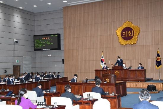 광주광역시의회 본회의 전경. ⓒ 광주시의회