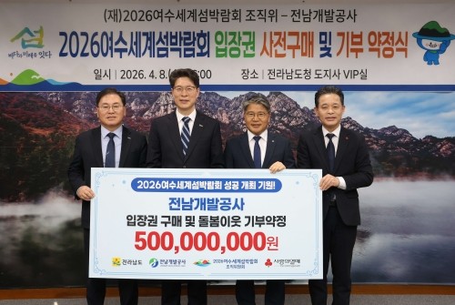 여수세계섬박람회조직위원회가 전남개발공사와 '2026여수세계섬박람회 입장권 구매약정식'을 가졌다. ⓒ 조직위