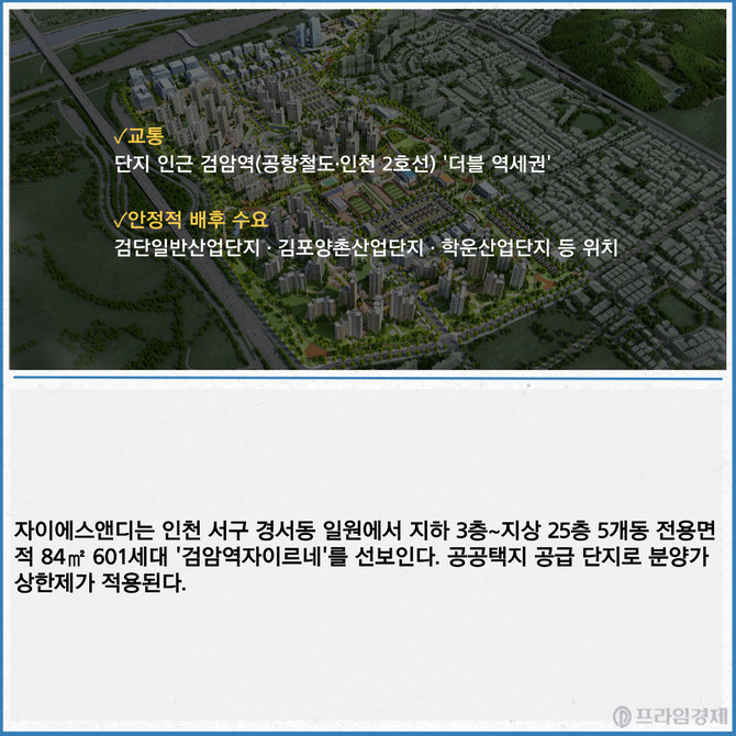 검암역자이르네 조감도. Ⓒ 자이에스앤디