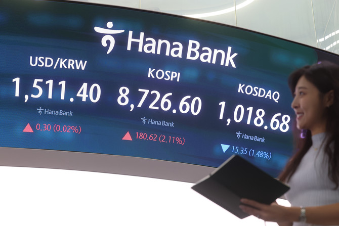 코스피가 상승세를 이어가며 8700선 초반에서 마감한 16일 서울 중구 하나은행 딜링룸에서 직원이 업무를 보고 있다. ⓒ 연합뉴스