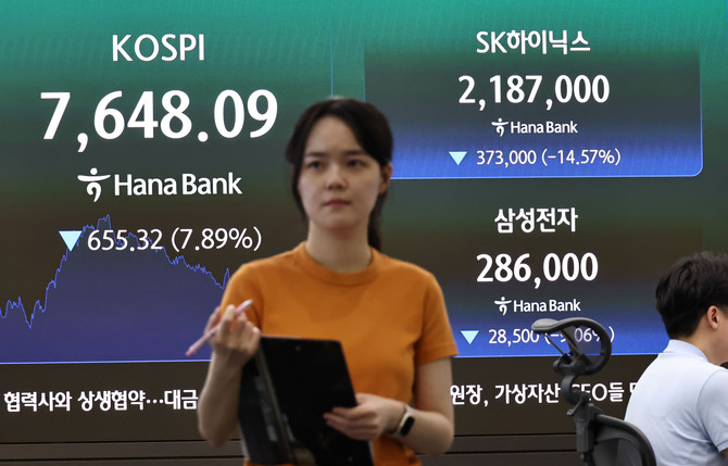 2일 서울 중구 하나은행 딜링룸 현황판에 코스피 등이 표시되고 있다. ⓒ 연합뉴스