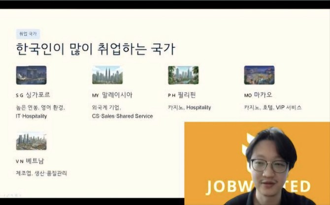 잡원티드가 제대군인을 위한 아시아권 해외취업 온라인 채용설명회를 진행하고 있다. ⓒ 서울제대군인지원센터