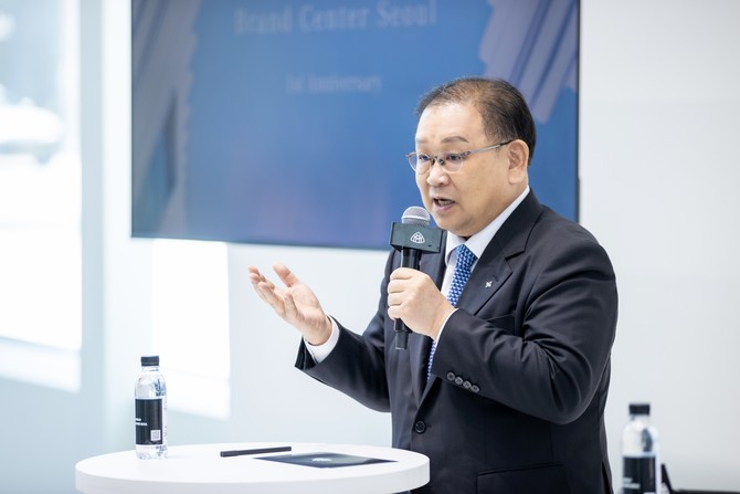개관 1주년 행사에서 인사말을 하는 노재봉 HS효성더클래스 대표. ⓒ HS효성더클래스
