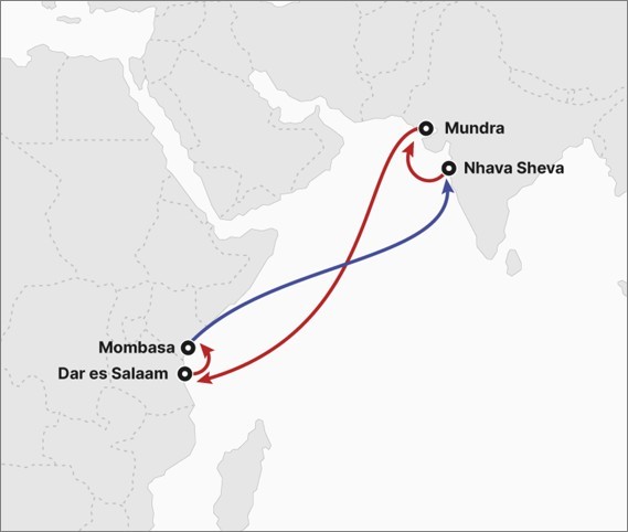 GIA(Gulf - India - East Africa Service). ⓒ HMM