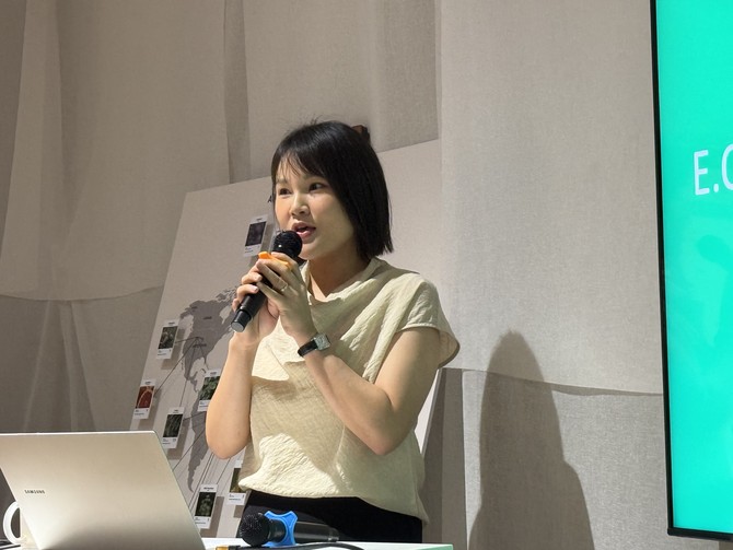 김소연 아로마티카 아로마테라피스트가 19일 열린 AAA 미디어 클래스에서 발표를 하고 있다. =이인영 기자