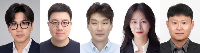 사진 왼쪽부터 DGIST 유재석 교수, 김회준 교수, 문인규 교수, 정소현 교수, POSTECH 박상현 교수. ⓒ DGIST