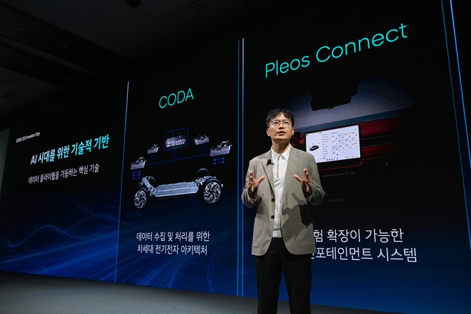 박민우 현대차그룹 AVP본부장(사장) 겸 포티투닷 대표이사가 2026 CEO 인베스터 데이에서 SDV와 자율주행 부문 전략에 대해 발표하고 있다. ⓒ 현대자동차