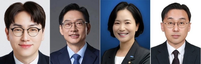청와대는 이재명 대통령이 30일 국가인공지능전략위원회 부위원장에 하정우 전 AI수석(왼쪽부터)을 지명했다고 밝혔다. 또 대통령 정무특별보좌관에 김경수 전 경남지사를, 대통령비서실 AI미래기획수석비서관에는 이해민 조국혁신당 의원을, 대통령비서실 메가 프로젝트 보좌관에 이원주 기후환경부 에너지전환정책실장을 발탁했다고 전했다. ⓒ 청와대