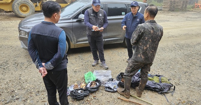 산림특별사법경찰이 가을철 산림 내 불법행위를 집중 단속을 하고 있다. ⓒ 산림청