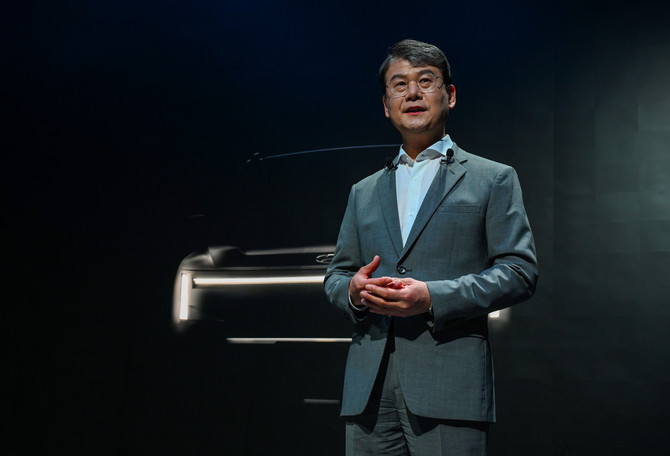 ‘디 올 뉴 투싼 미디어 데이에서 윤효준 현대차 국내사업본부장(전무)가 환영사를 하고 있는 모습. ⓒ 현대자동차