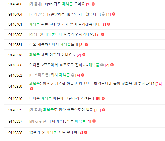 '아사모'에는 패닉풀이 떴다는 글이 잇따라 올라오고 있다. ⓒ 아사모 카페 화면 캡처