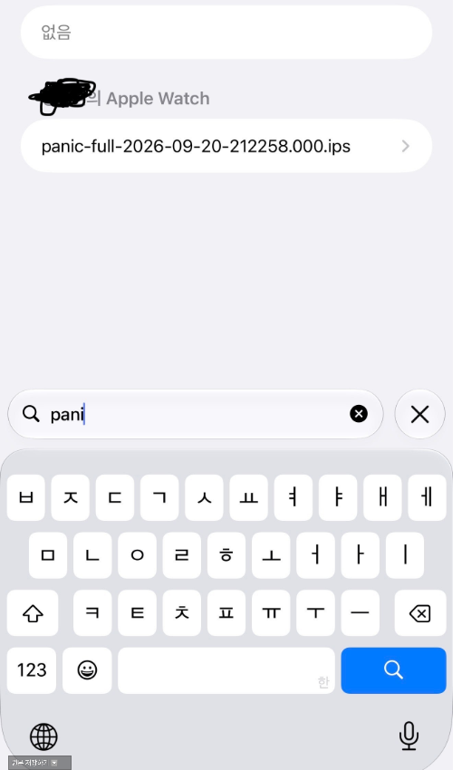 애플워치12에서도 패닉풀이 떴다는 제보가 나왔다. ⓒ 아사모 카페 화면 캡처