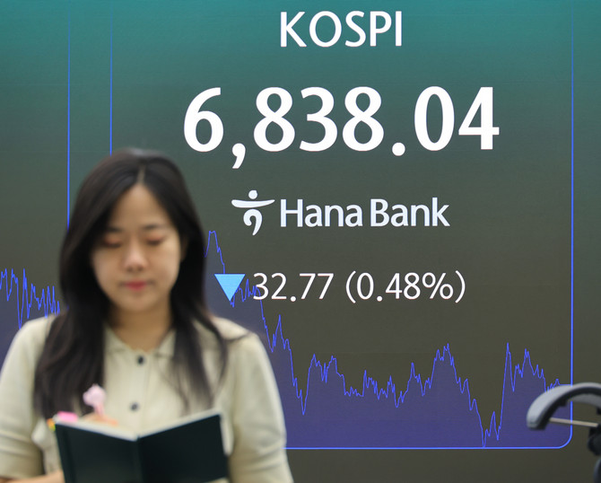 30일 서울 중구 하나은행 딜링룸 현황판에 코스피 등 표시돼있다. ⓒ 연합뉴스
