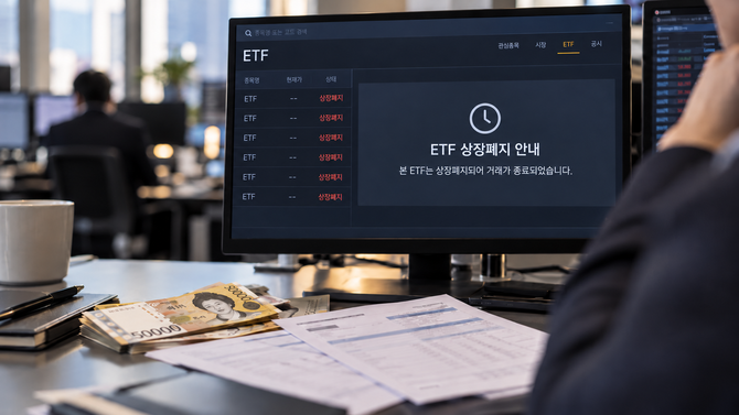 올해 9월28일까지 국내 상장지수펀드(ETF) 24개가 상장폐지되며 투자금 회수 절차에 대한 관심이 커지고 있는 가운데 투자자는 상장폐지 전 장내매도하거나 이후 해지상환을 통해 투자금을 회수할 수 있다. ⓒ 챗GPT 생성 이미지