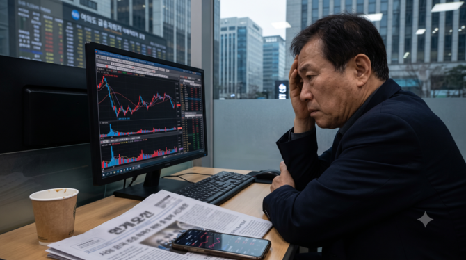 똑같은 규정을 적용받았음에도 불과 며칠 차이로 어떤 기업은 정상 거래되며 상한가를 기록하고, 어떤 기업의 주주들은 상장폐지도 되지 않은 상태에서 주식을 팔 길조차 막히자 '졸속 탁상행정'이라는 비판이 거세게 일고 있다. ⓒ 제미나이 생성 이미지